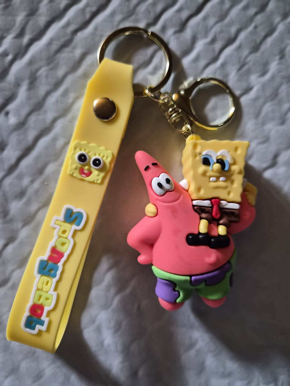 Nickelodeon SpongeBob & Patrick Rubber Keychain Duo in Yellow and Pink